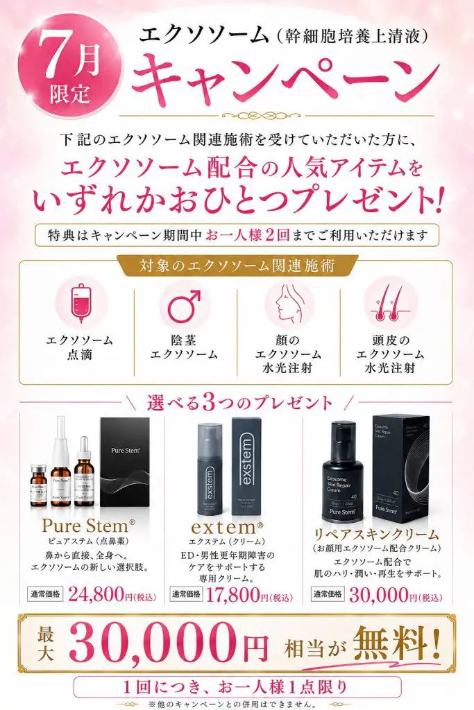 エクソソームのセルフケア』 点鼻Pure Stem（ピュアステム）とクリーム